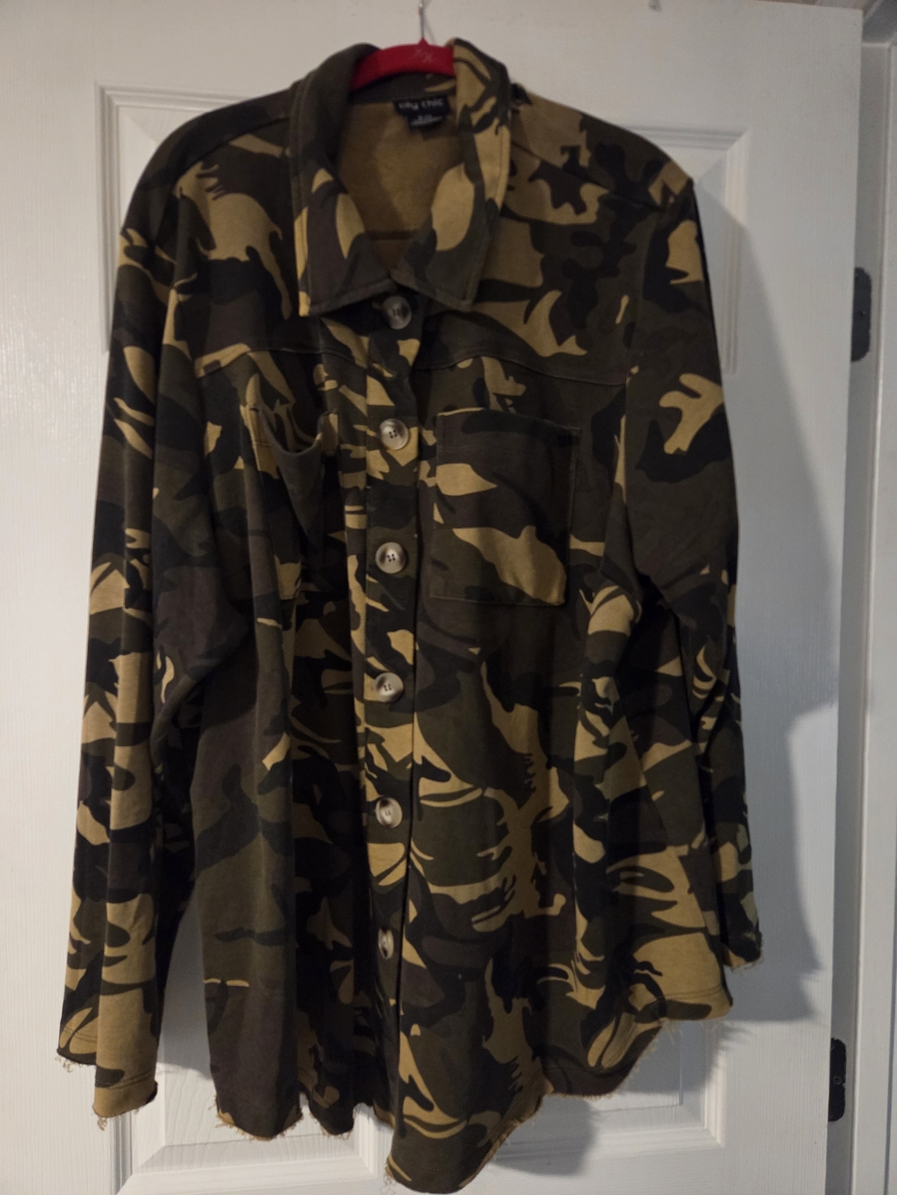 City Chic Olive & Tan Camo Utility Jacket